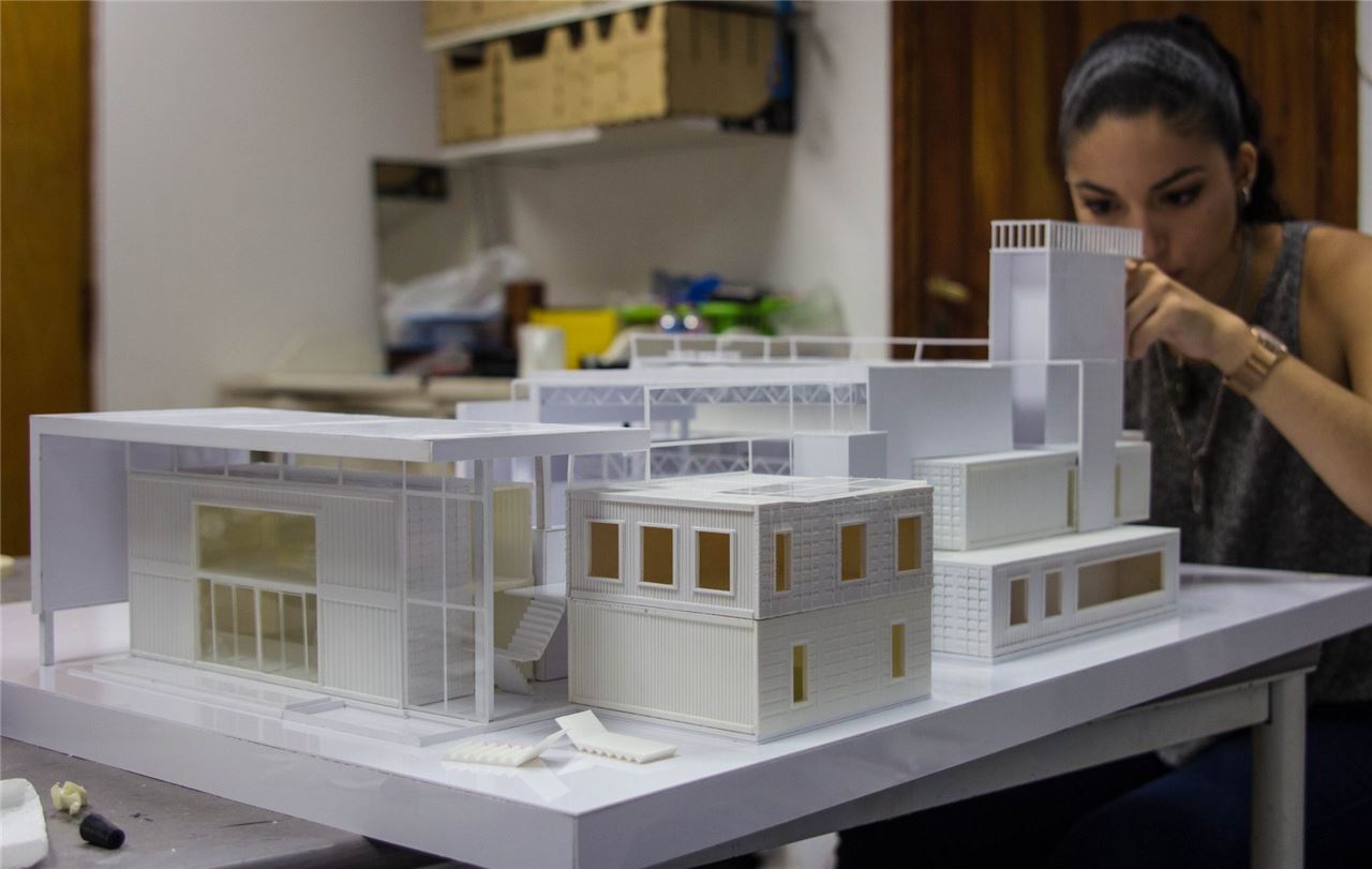 Detalle de la maqueta arquitectónica impresa en 3D por Che3D