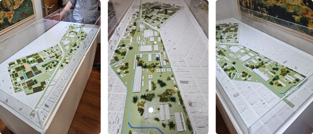 Maqueta territorial de Lanús terminada en caja de acrílico