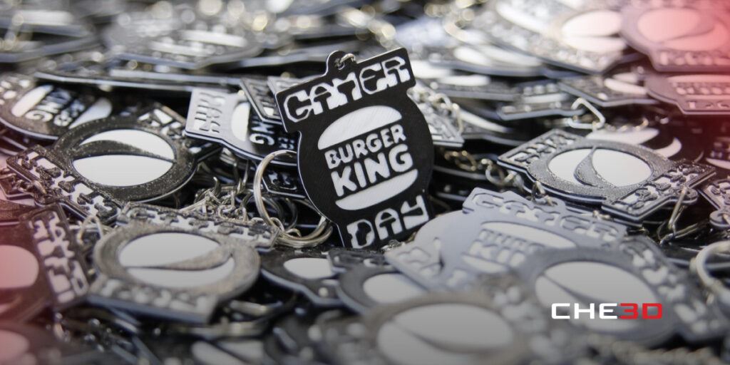 Llaveros impresos en 3D para Burger King y Pepsi