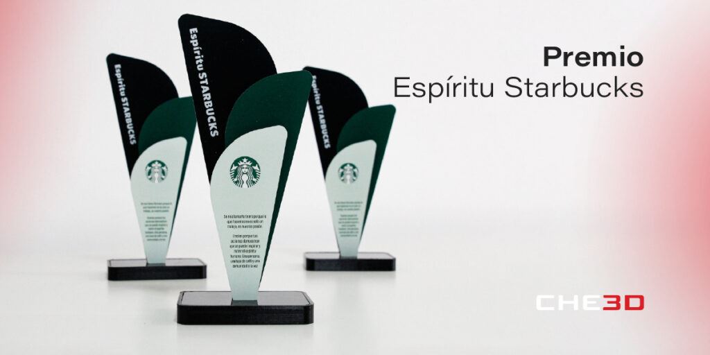 Premio Espíritu Starbucks diseñado e impreso en 3D por Che3D