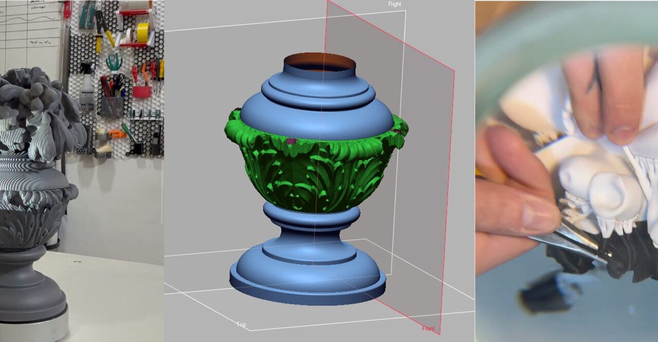 Reproducción de copones históricos en bioplástico con escaneo e impresión 3D